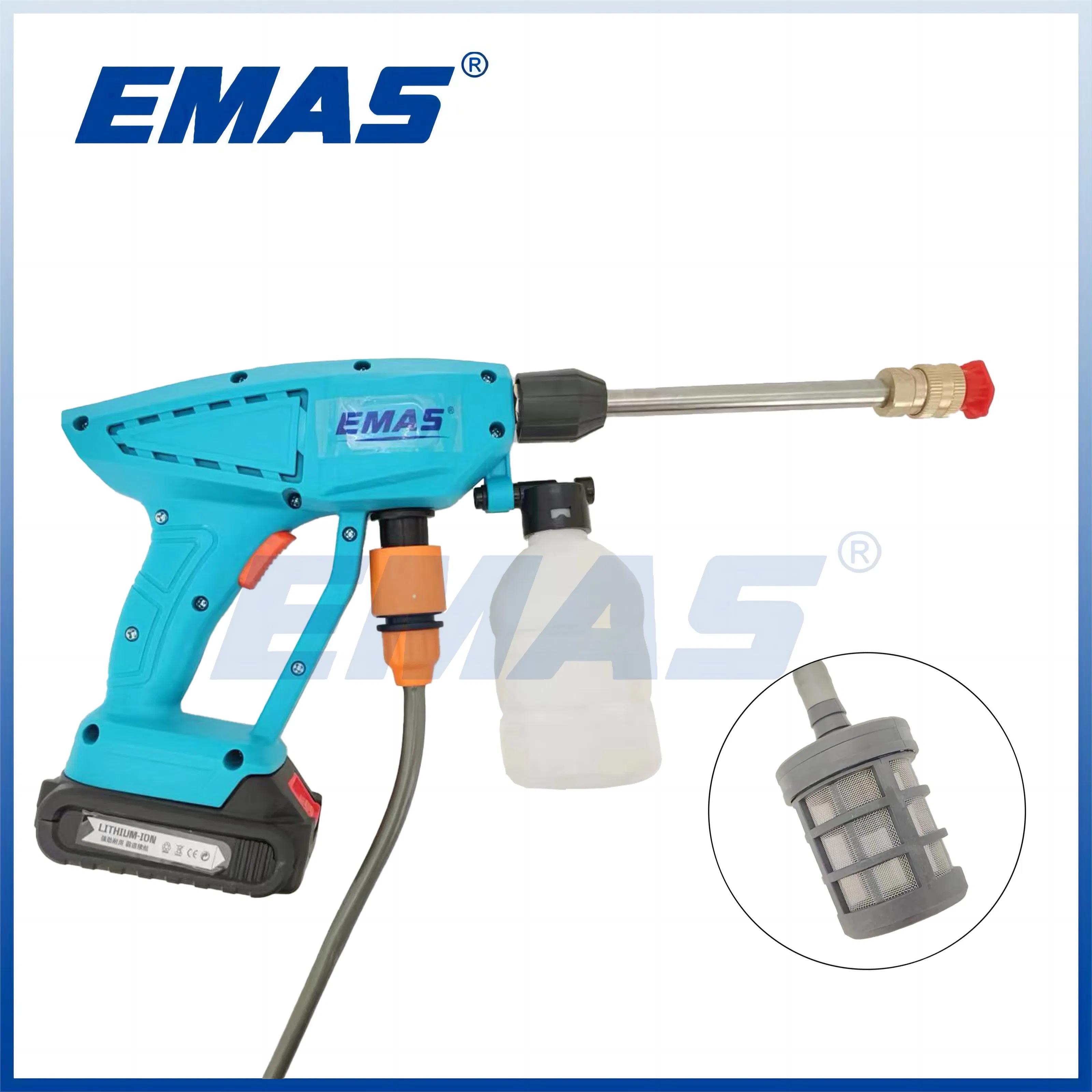 Emas 21V Garden Household High-Pressure Water Gun Wash with Foam Head