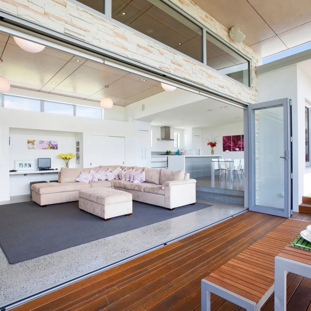 Cbmmart Wholesale White Aluminum Sliding Doors Bi-Folding Retractable Door