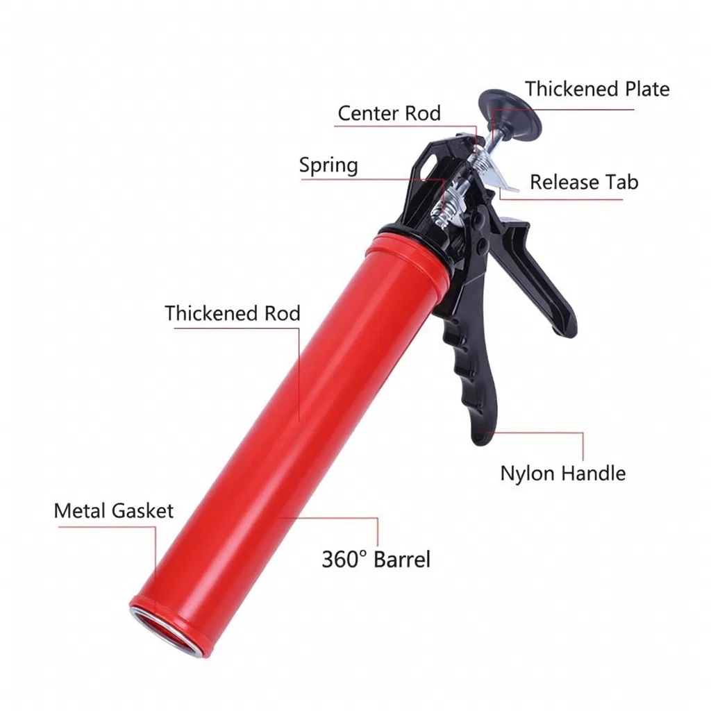 Universal 9 Inch Rotating Frame Manual Silicone Sealant Caulking Gun