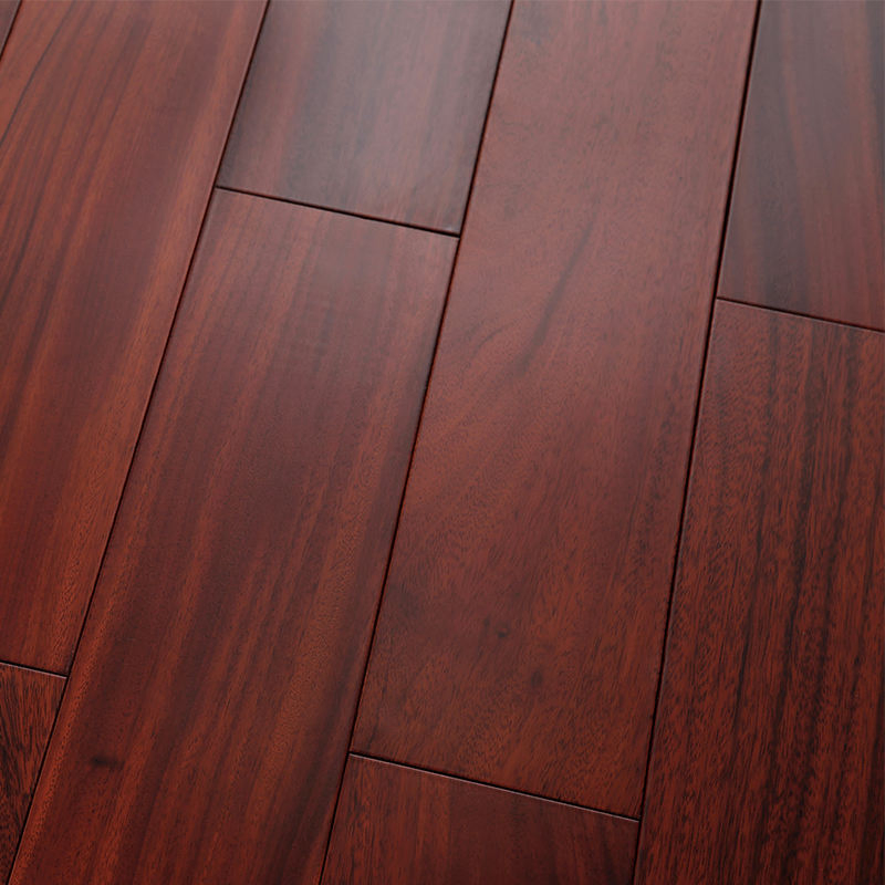 Dark Walnut Color Solid Wood Flooring Wire Smooth Modern Hardwood Floor