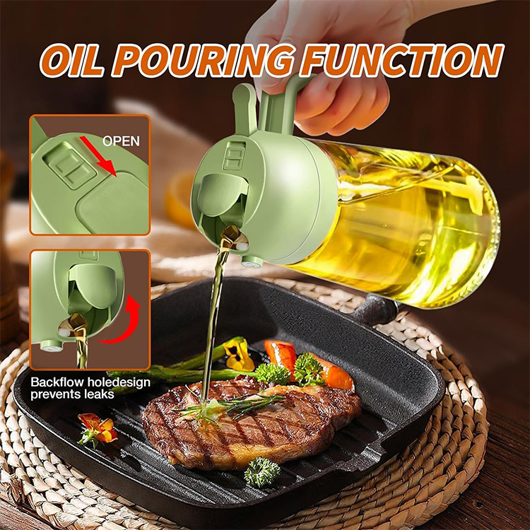 Hot Selling Glass Olive Oil Pump Sprayer Bottle 450ml Baked BBQ Oil Dispenser Bottle