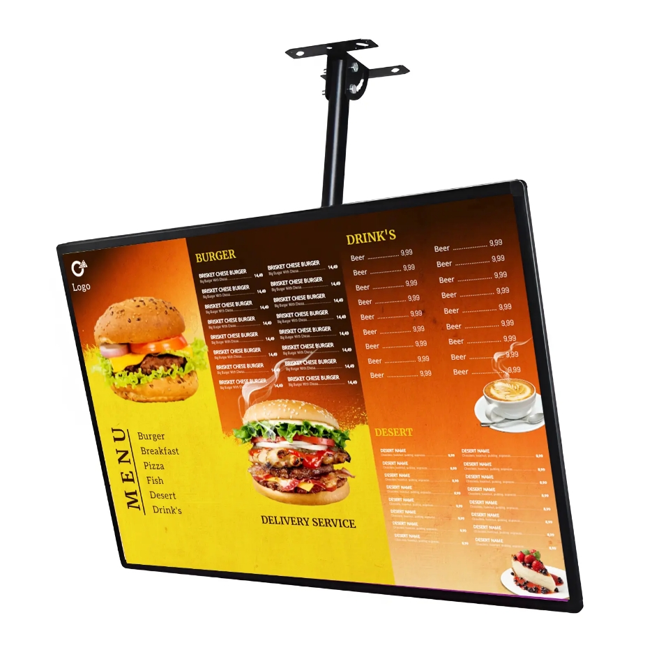 Restaurant Ultra Slim Advertising Display Menu Board LED Light Box Cafe Menu Light Boxes