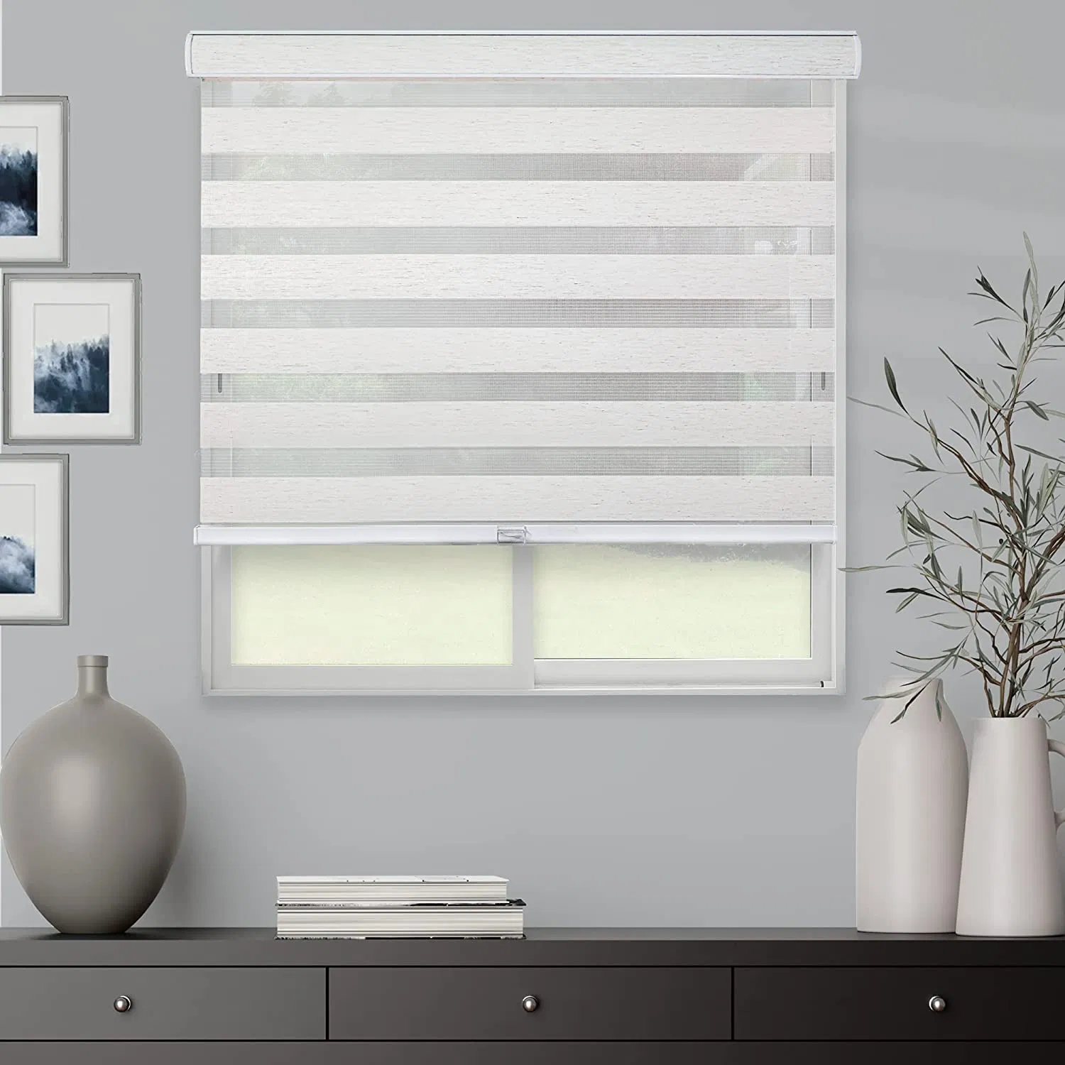 Vikson Factory Day and Night Blackout Roller Blinds Darkening Dual Shade Zebra Blinds