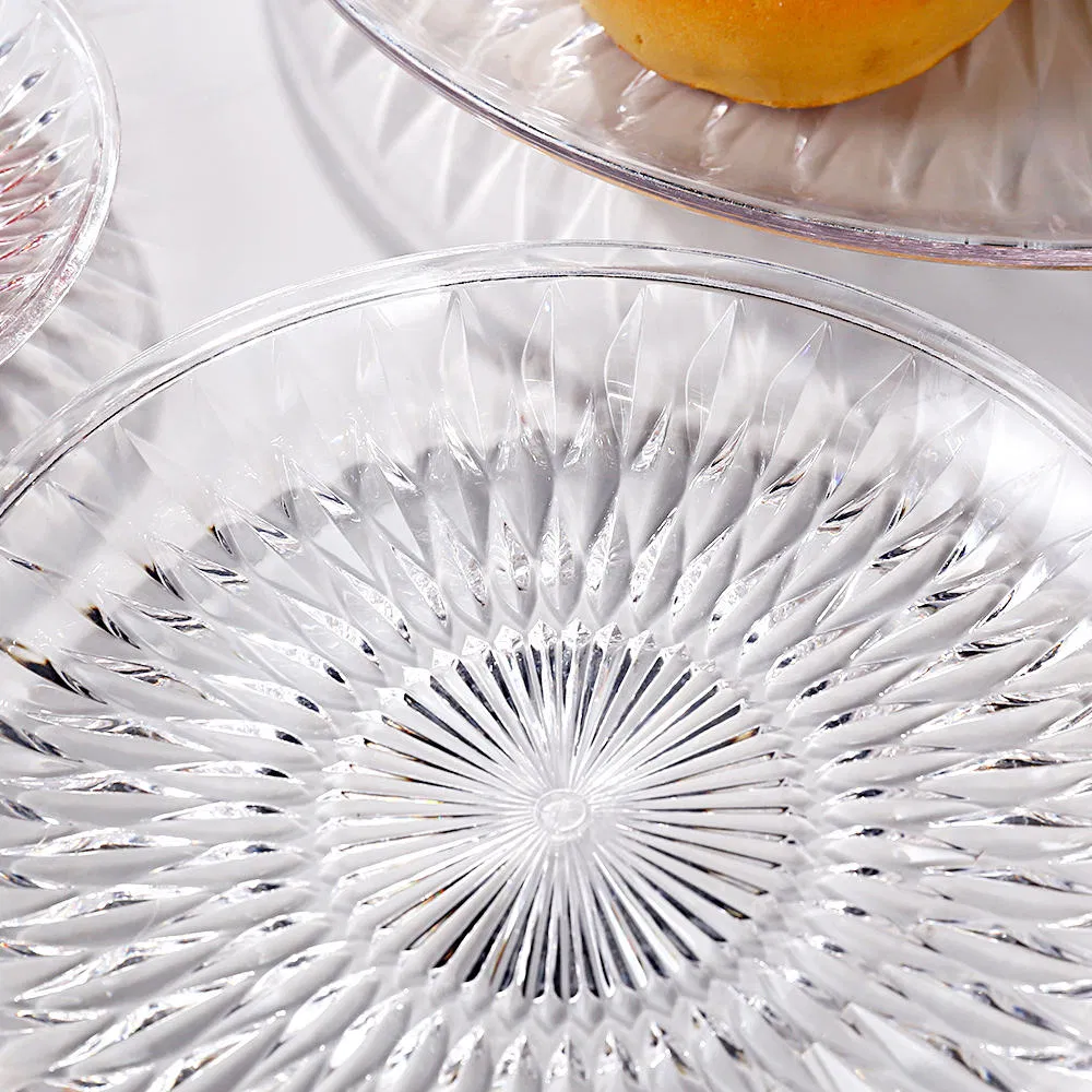 Lotus Flower Design Fruit Snack Plate Transparent Plastic PS/PC Material Fruit Plates