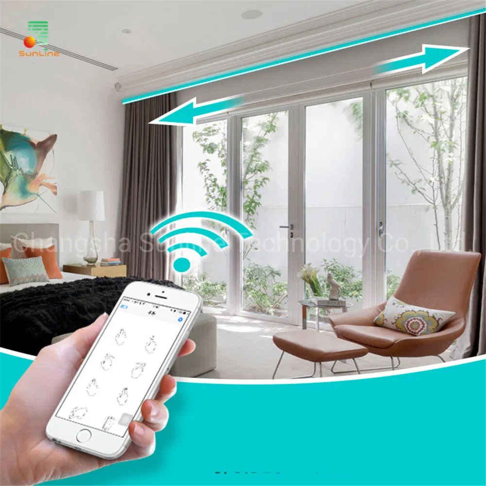 Home Automation Electric Curtain Motor, Alexa Motorized Curtain Track with Smart Control