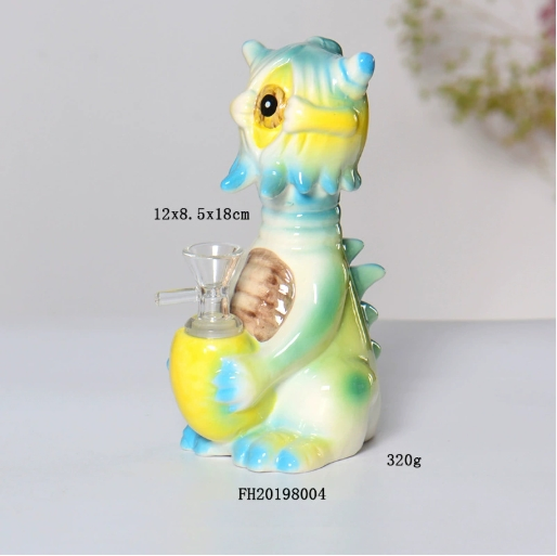 Ceramic Rick Pipe Cartoon-Style Modi-Style with Glass Filter Mouthpiece and Smoking Accessory for Pipe Stem