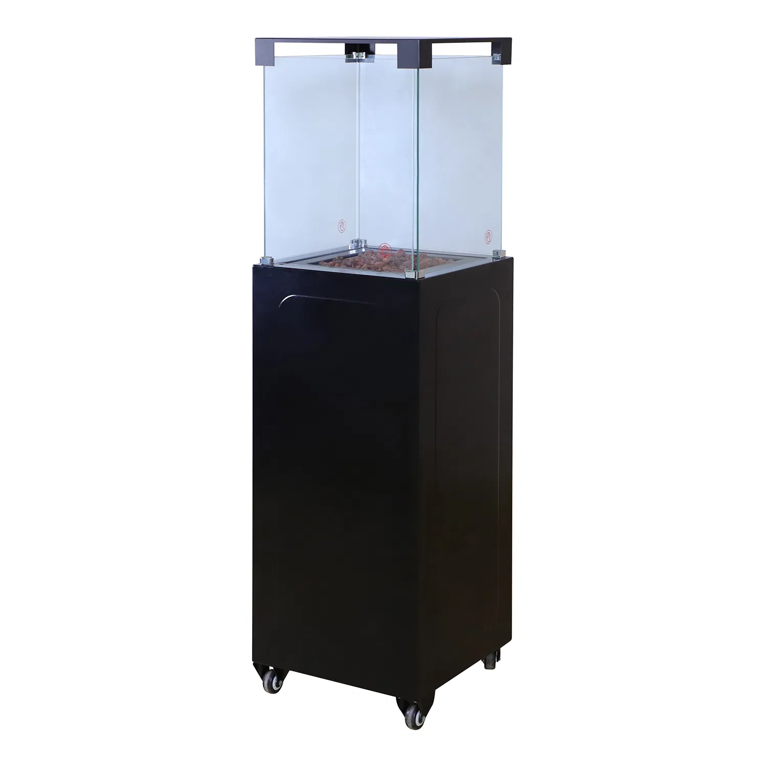 Indoor Gas Fireplace with Black Powder Coating Column 400 Mkii
