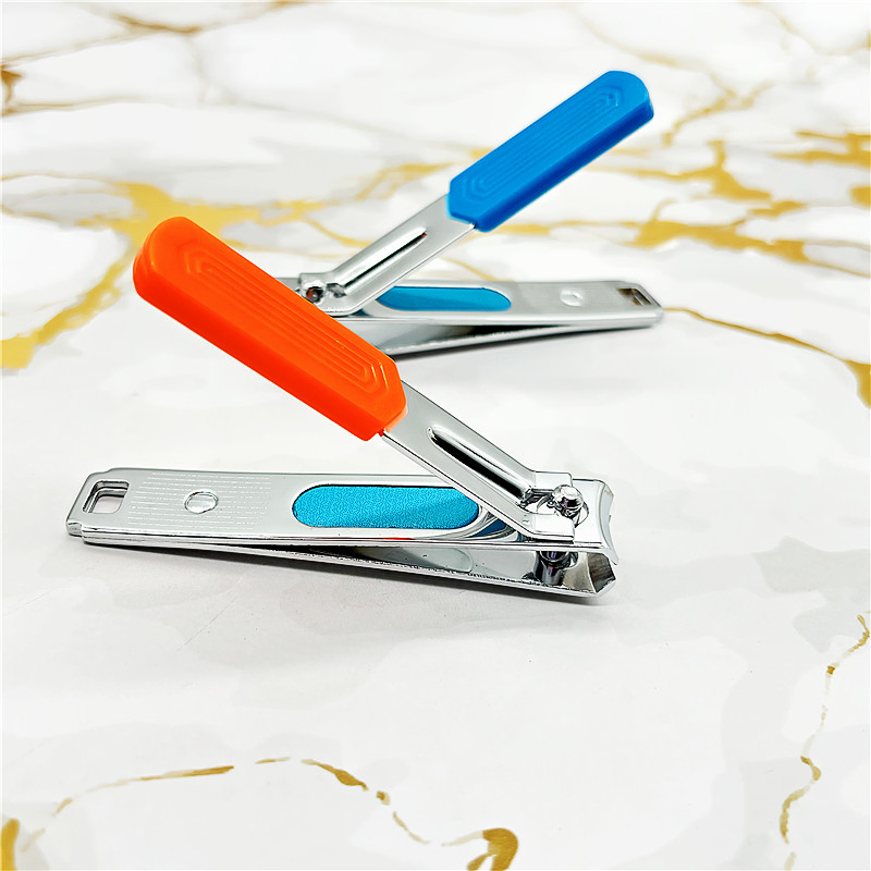 Hj 337A-5 Factory Direct Carbon Steel Sharp Nail Clippers Flat Mouth Large Nail Cutter with File Blade Wholesale