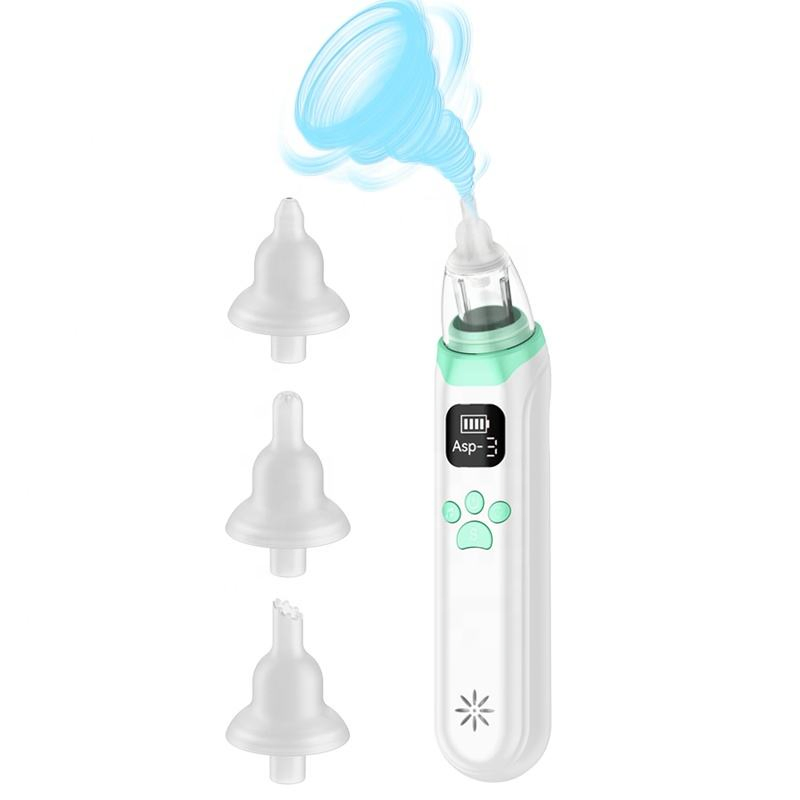 Home Use Electric Adjustable Suction Children Nose Cleaner with 3-Type Silicone Tips Baby Nasal Aspirator