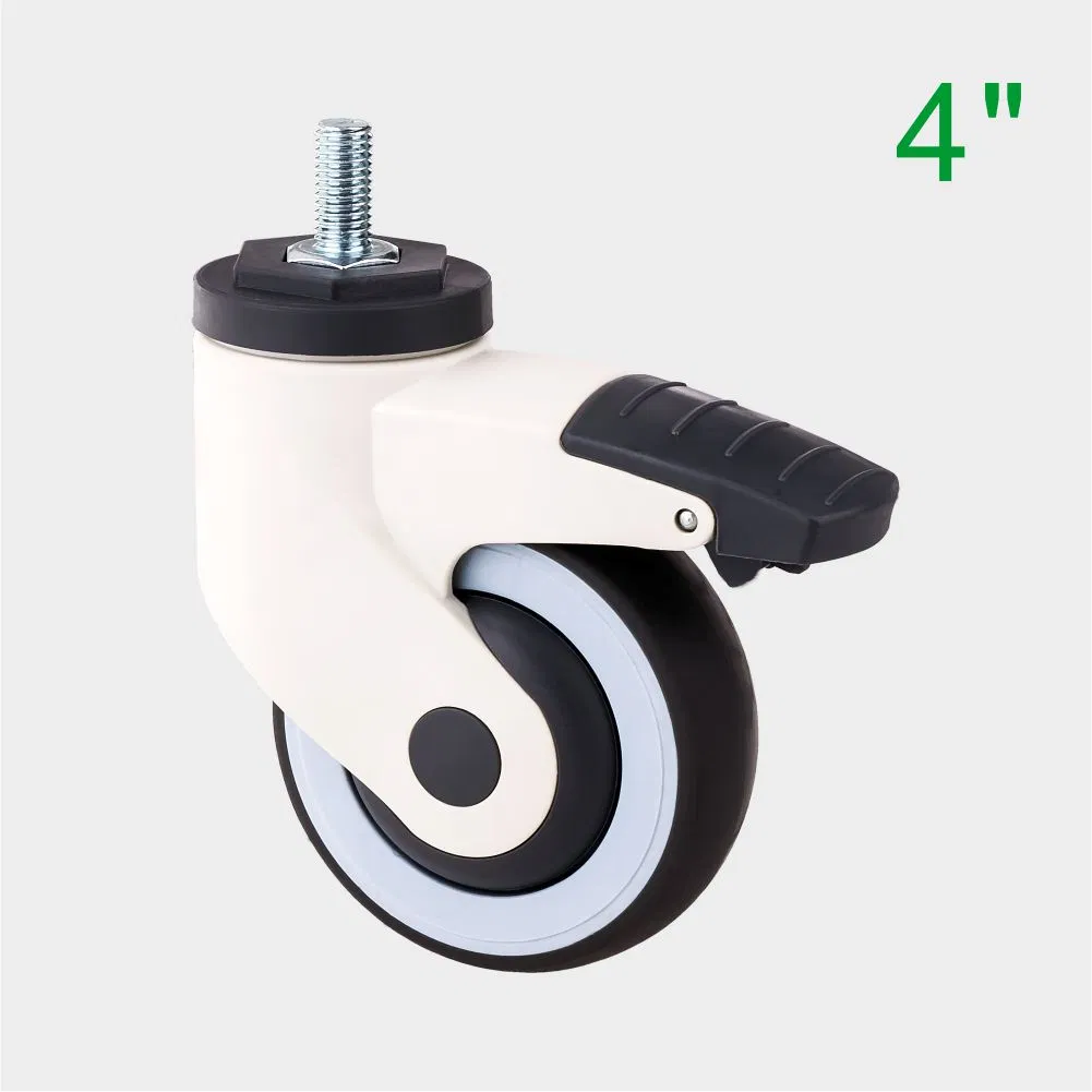 4 Inch TPR Medical Swivel Caster Wheel, Suitable for Hospital Beds