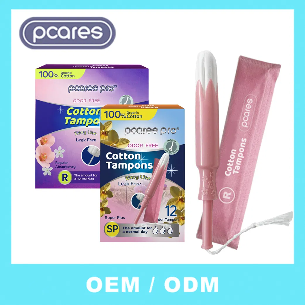 OEM Super Obsorbency 100% Organic Cotton Tampon Viscose Good Selling Custom Applicator