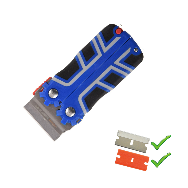 Folding Safety Plastic Razor Scraper with Plastic Blades or Metal Blades