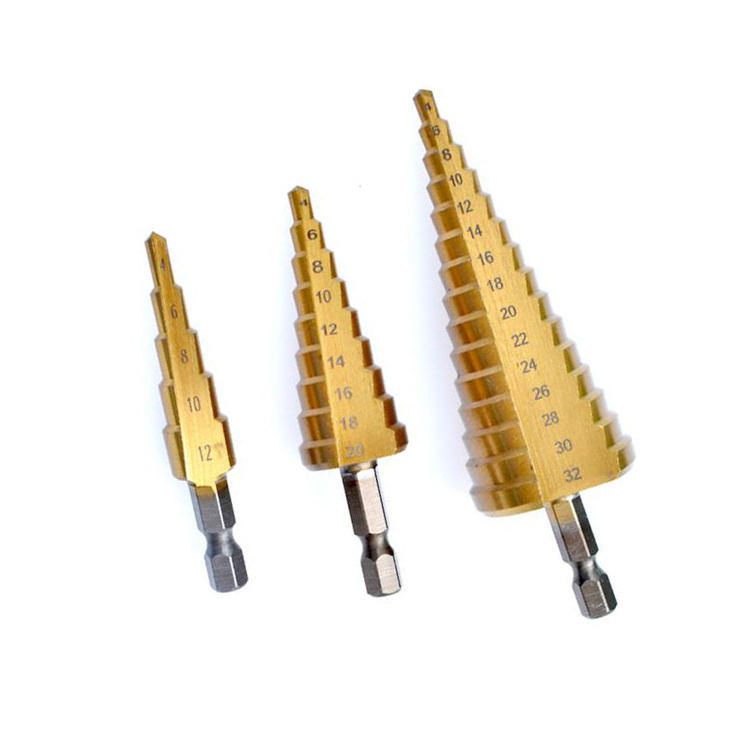 3 Pieces 4-12 3-12 4-20mm HSS 4241 Step Drill Bits