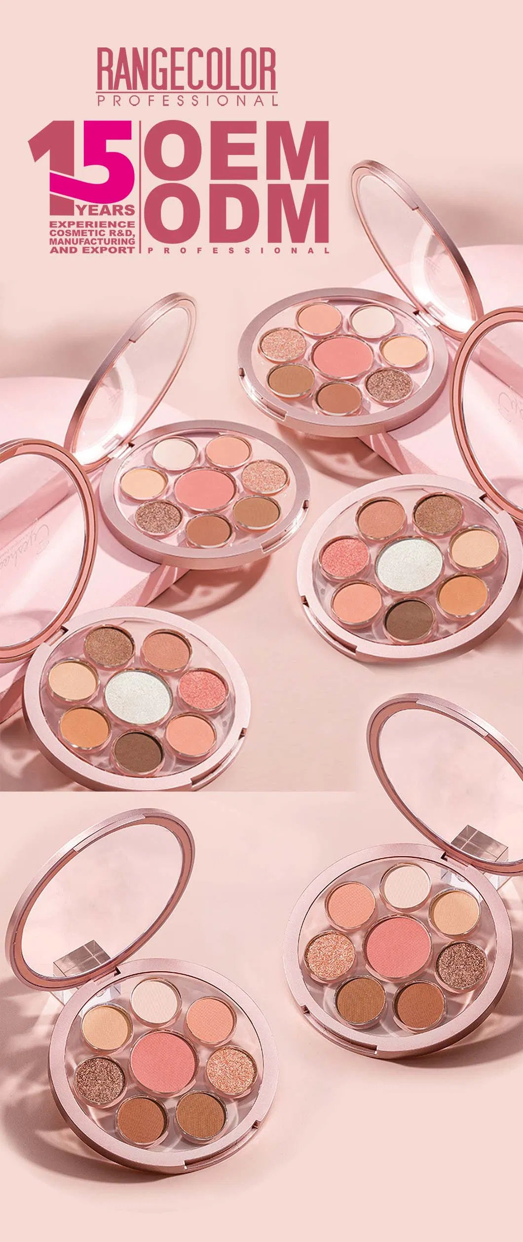 Private Logo ODM & OEM GMPC Color Makeup Eyeshadow Palette Nude Eyeshadow Glitter Matte Waterproof Sweat Proof Eyeshadow