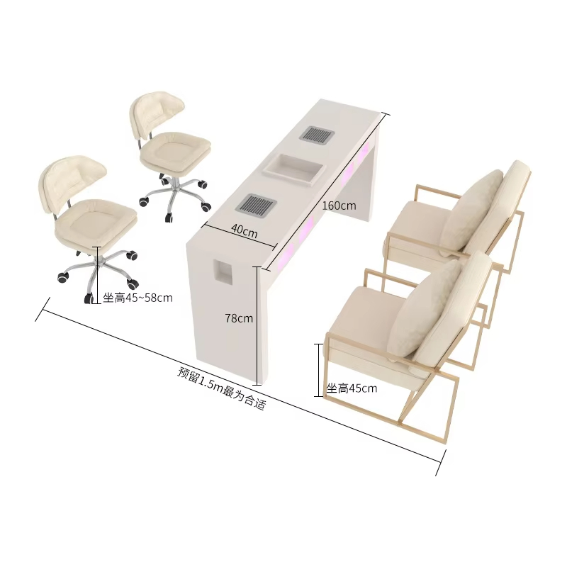 Wholesale Modern Nail Technician Table Professional Nail Salon Manicure Table with Dust Collector