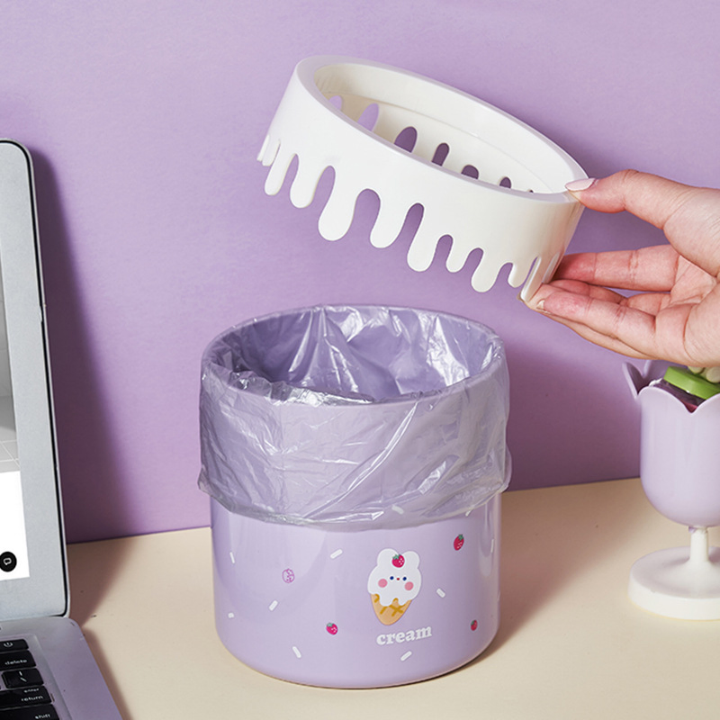 Cute Mini Desktop Trash Can Small & Adorable for Home Use