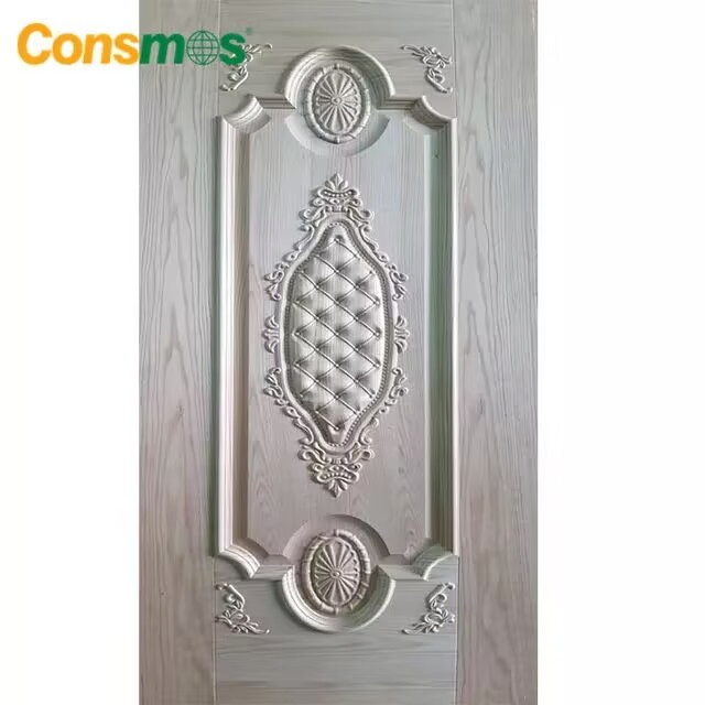 Consmos Factory Price 3mm MDF HDF New Models Melamine Natural Wood Veneer Door Skin