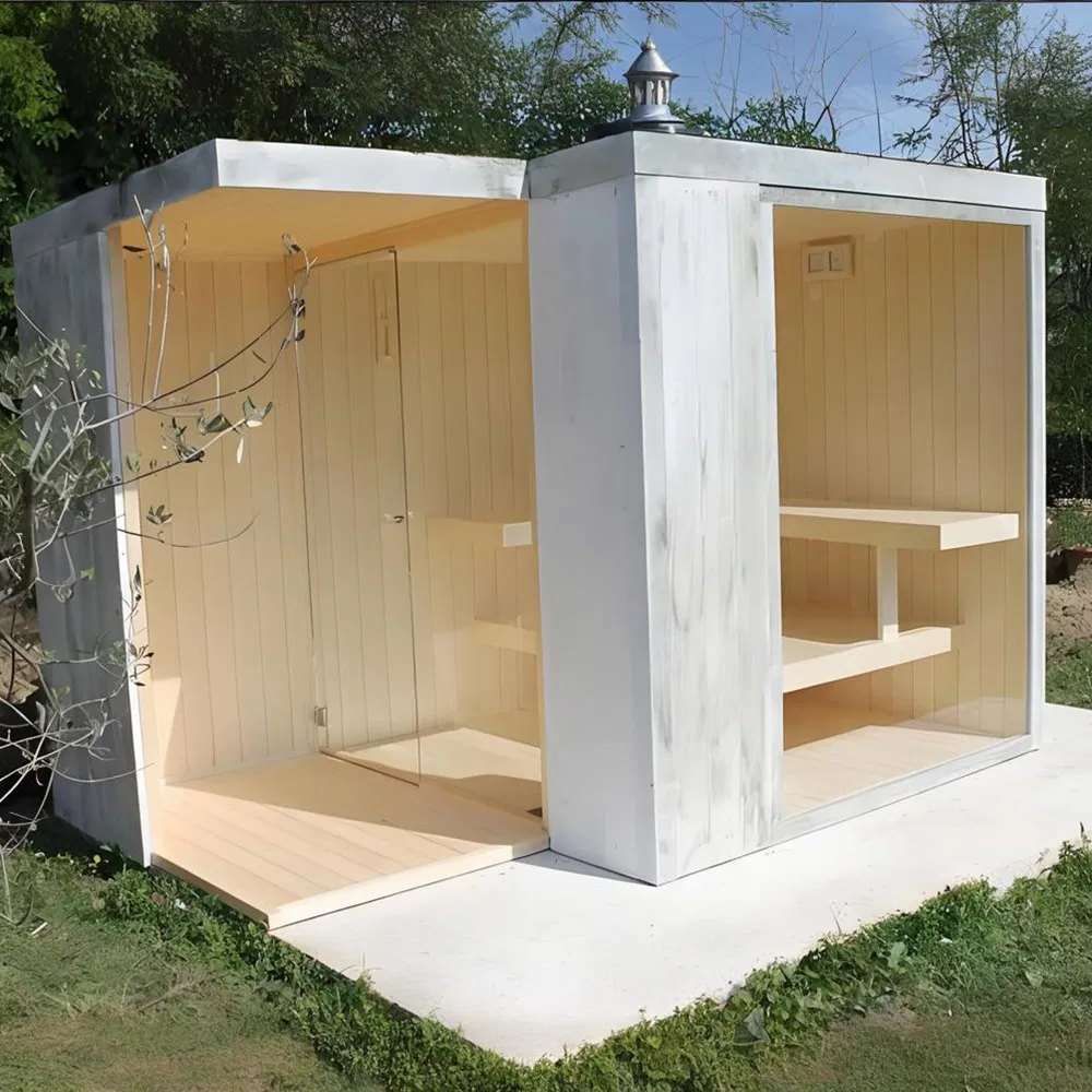 2-4 Person Sauna Wet Seam Solid Wood Sauna Room Outdoor Sauna Room Personal Use