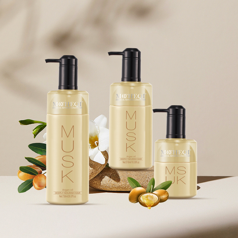 Mocheqi Moroccan Argan Oil Shampoo and Conditioner Set Deep Nourishing Moisturizing Hair Care