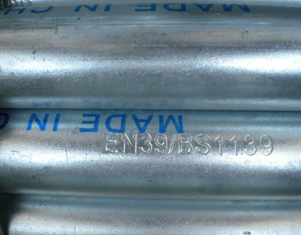 Zinc Coated 300 Microns Diameter 1.5inch 48mm En39/BS1139 Hot Dipped Galvanized Scaffolding Tube by Length 6m 4m 3m 2m