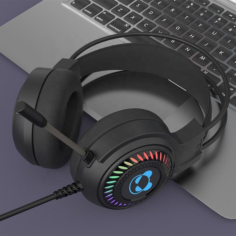 Игровые наушники с микрофоном, проводные, накладные