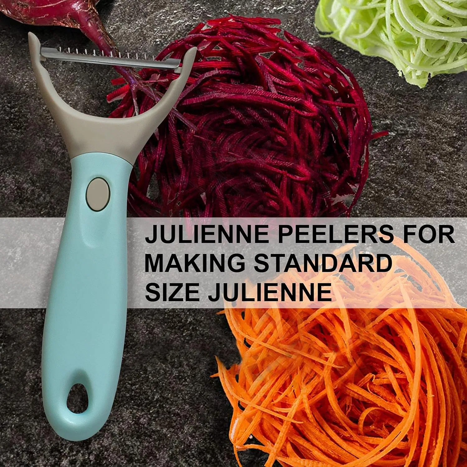 Essentials 3 Piece Peeler Set - Stainless Steel Trio Vegetable and Fruit Peeler - Interchangeable Multifunctional Cutter Slicer - Julienne Cut, Shredder, Peeler