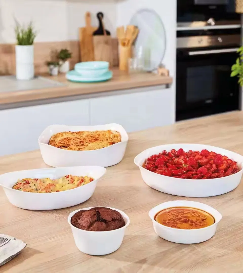 High-Quality Opal Glassware Baking Dish Set for Oven Use