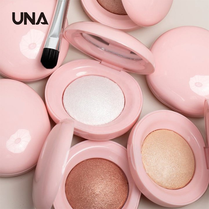 Customized Vegan High Pigment Multichrome Pressed Powder Highlighter Palette Custom Logo All Day Face Makeup Pastel Highlighter