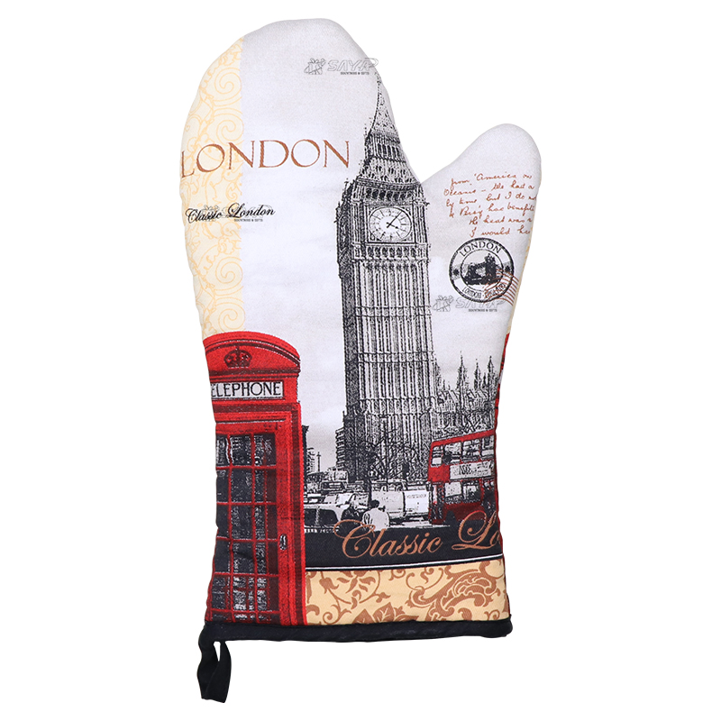 Customizable Souvenir Heat Resistant Cotton Oven Mitts Gloves for Kitchen Use