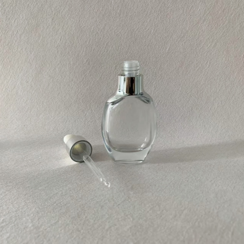 Glass Cosmetic Perfume Essential Oil Dropper Bottle with Plastic Press Cap