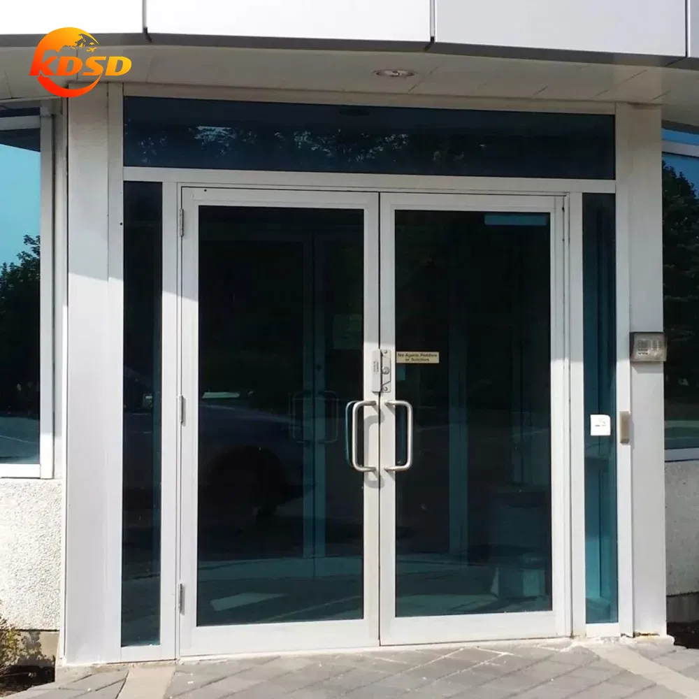 Kdsd Latest Design Modern Style Single Tempered Glass Aluminum Commercial Door