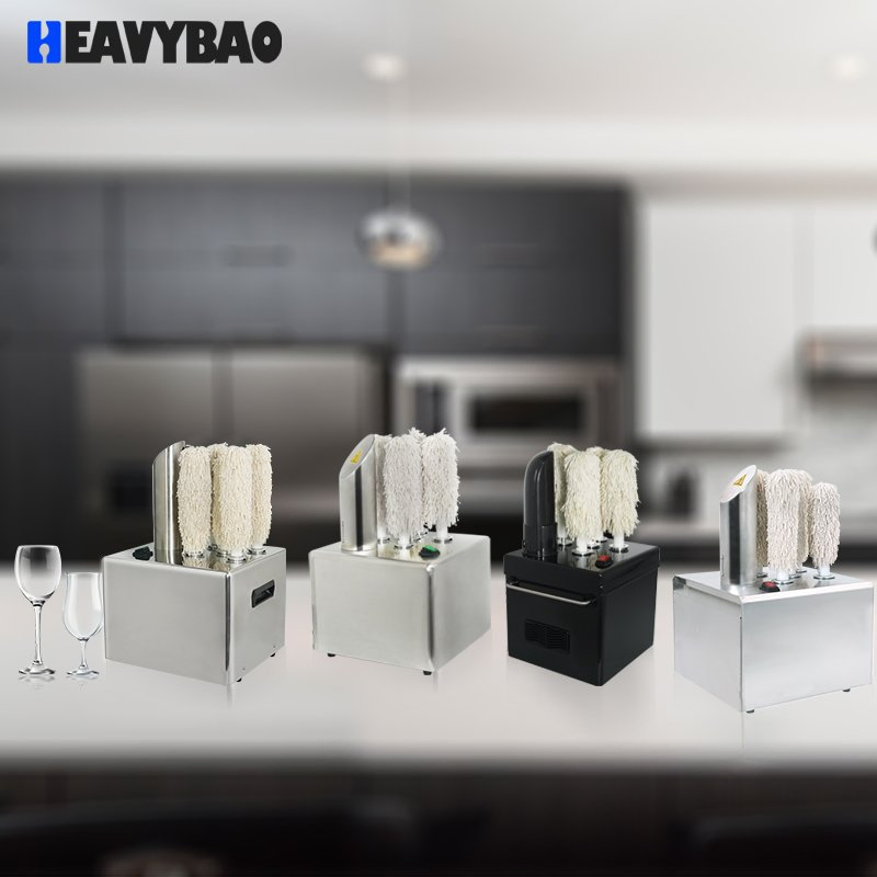 Heavybao Efficient Electric Washer Wine Commercial Glass Cup Polisher Polishing Washing Machine