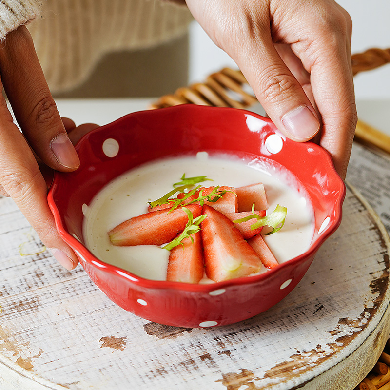 Wholesale Dinnerware Salad Bowls Custom Daily Use Porcelain Fruit Yogurt Bowl