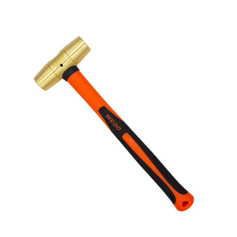 Wedo High Quality Brass Round Drum Hammer Fiberglass Handle