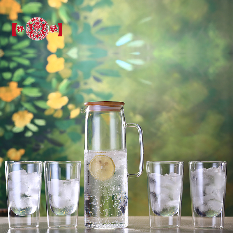 1500ml Wholesale High Borosilicate Handmade Tea & Fruit Infusion Glass Water Pitcher