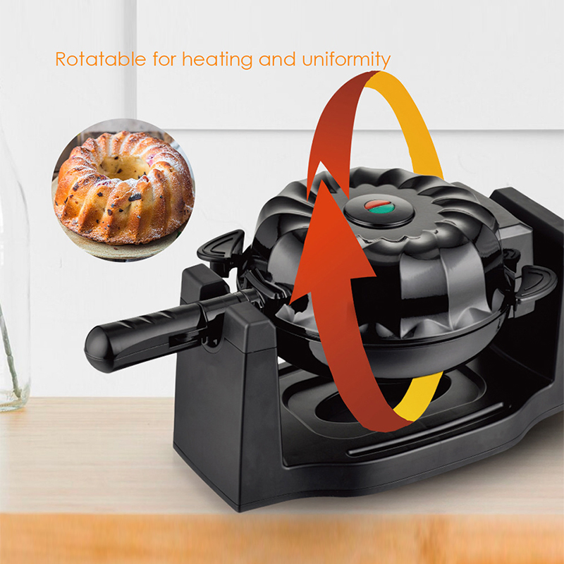 Compact Rotatable Cake Maker Breadmaker with Foldable Handle & Non-Stick Coating