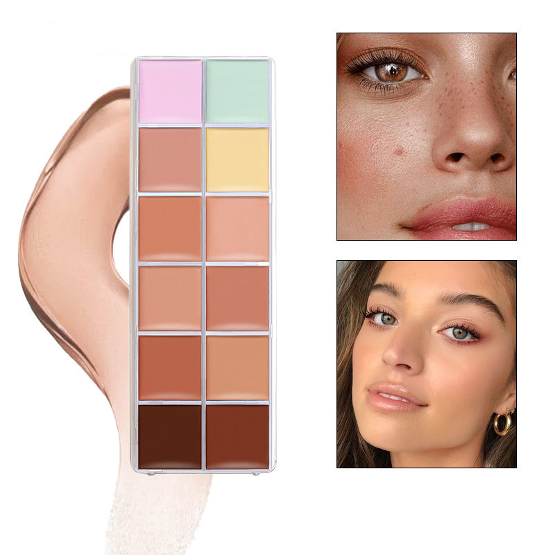 Nude Contour Cream Cover Face Foundation Cream Brighten Corrector Concealer Palette