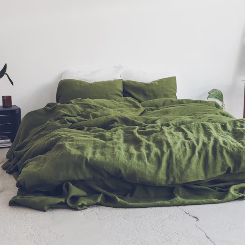 Natural 100% French Flax Linen Stone Washed Duvet Cover Set Bed Sheet Set Luxury Bedding Set