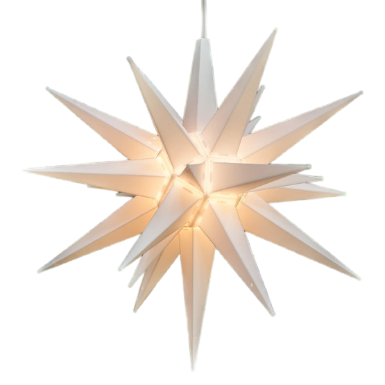 Porch Lantern Holiday Decor for Indoor Outdoor Christmas Tree Balcony Courtyard 12 Inch LED 3D White Moravian Star