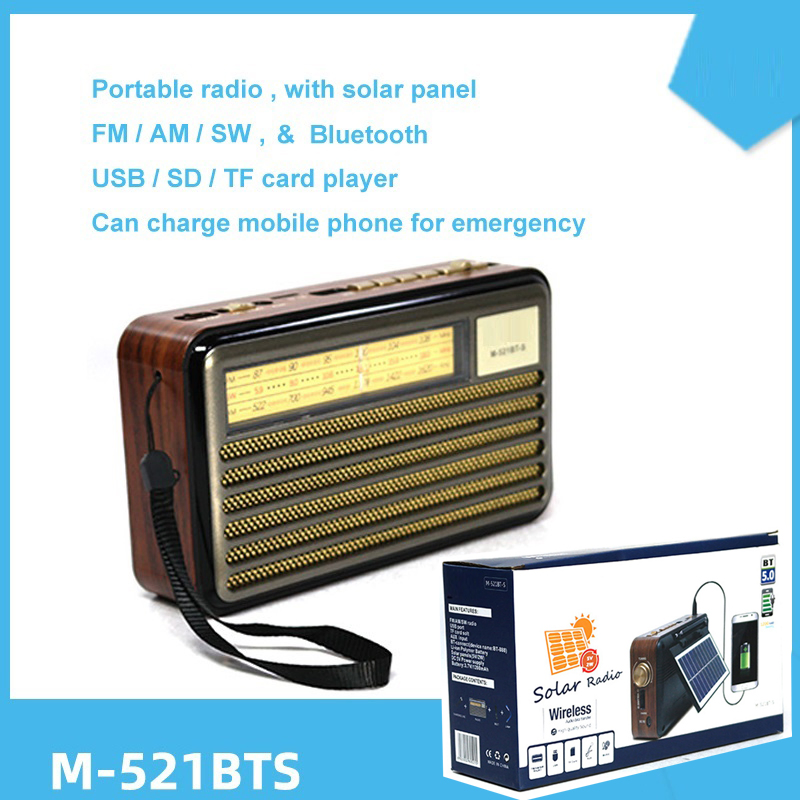 Портативное радио с солнечной панелью и Bluetooth