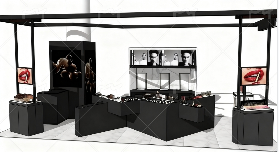 Customizable Tradeshow Booths with Large Metal Display Counters