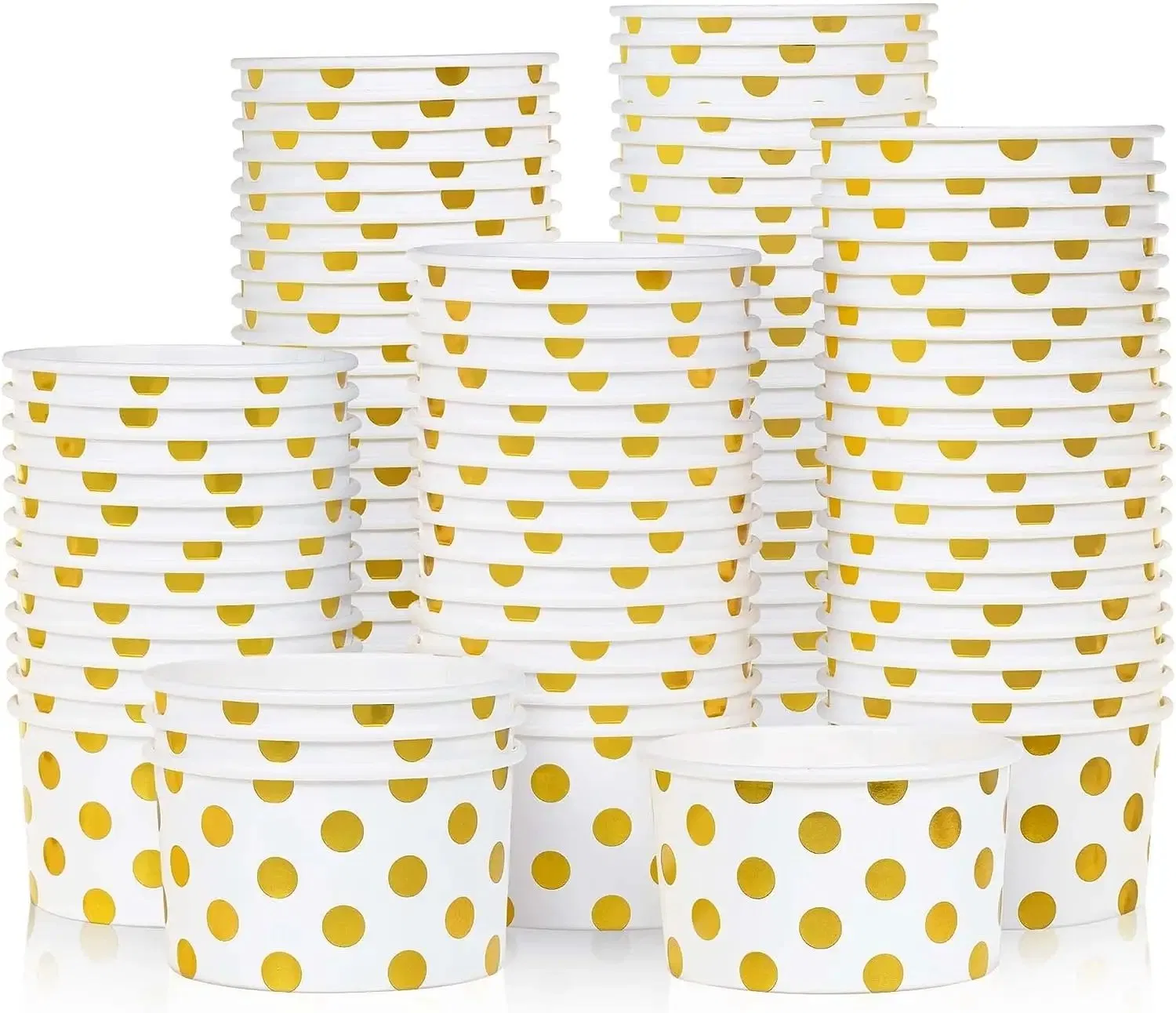 Eco Friendly Disposable Yogurt 3oz 5oz 8oz White Ice Cream Paper Cup with Lid
