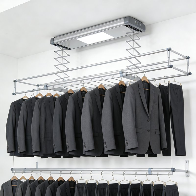 Smart Clothes Drying Rack Automatic Lift-and-Lower Drying Rack for Balcony Home Use