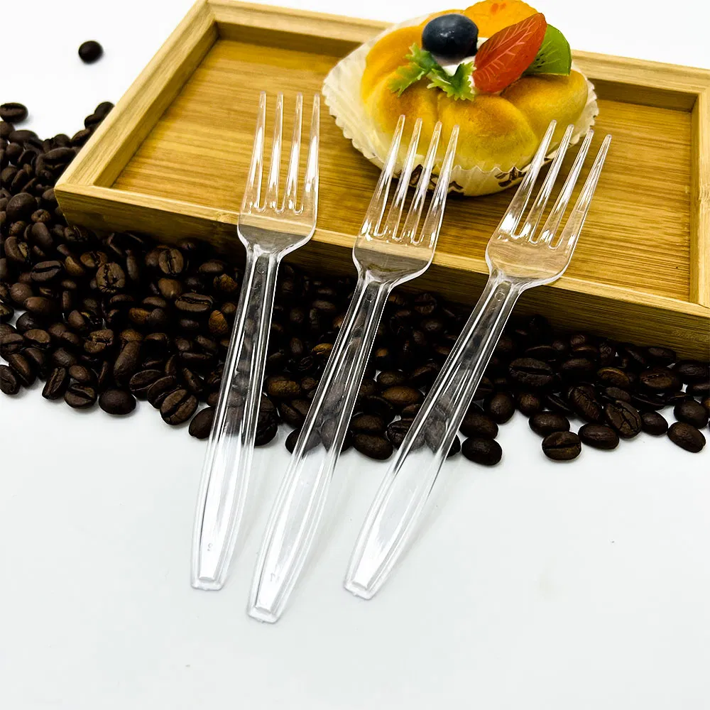 Disposable Plastic Fork 3G PS Transparent