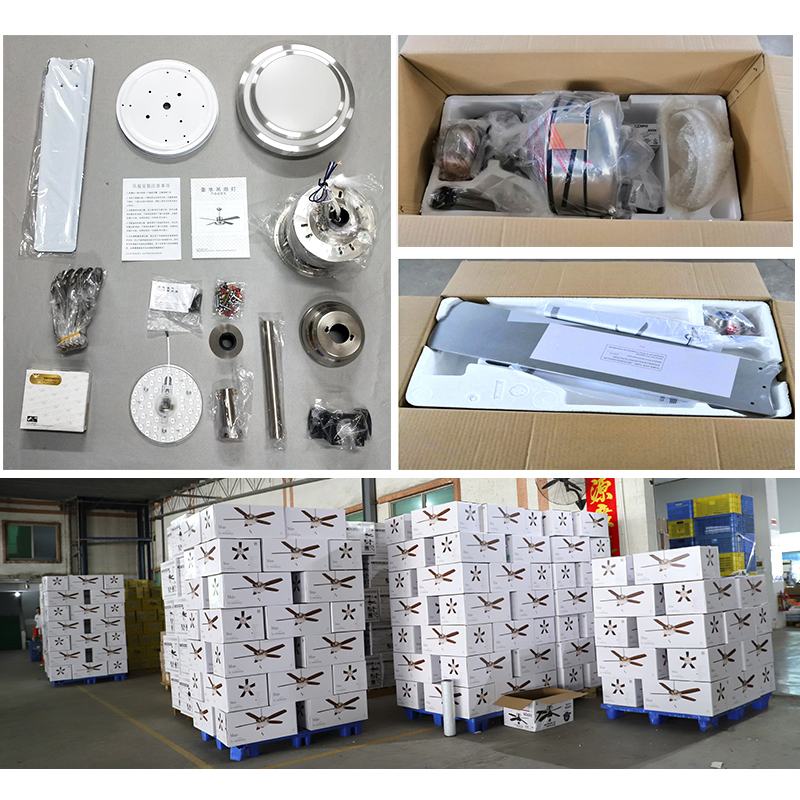 North America Modern Energy Saving Home Decorative Ceiling Fan with Light Remote Control LED Ceiling Fan