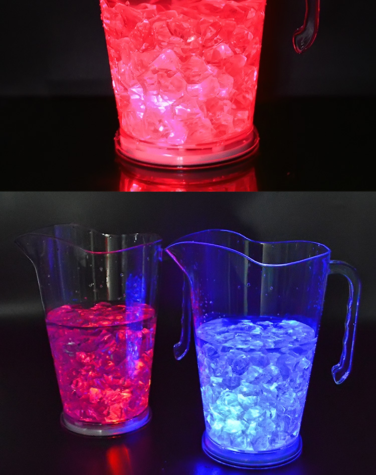 Wholesale Modern Single Ear Handle Wine Dispenser Hot Selling Colorful Plastic Wine Cooler Juice Bar for Wine Transparent Luminous