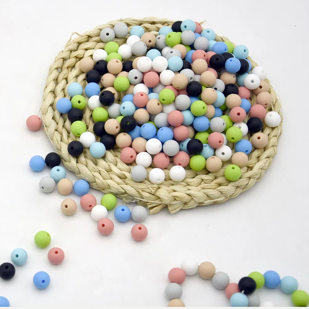 150 Kleuren Op Voorraad Groothandel Voedselveilige Baby Bijtring Kleurrijke Losse Kralen 12mm 15mm Ronde Siliconen Kralen Voor Penmaken