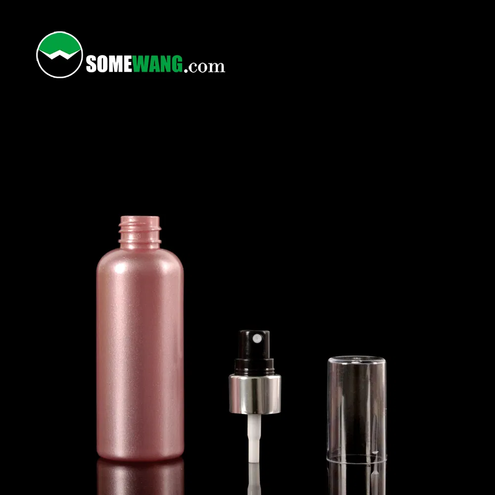 Luxury Fine Mist Sprayer 20mm 20/410 Electrical Aluminum Collar sprayer for Skincare with 100ml Pet Bottle