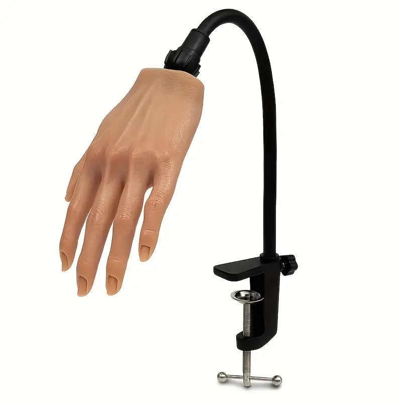 Nail Art Practice Hand Silicone Realistic Training Painted Model Display Bracket Fake Nail Tool