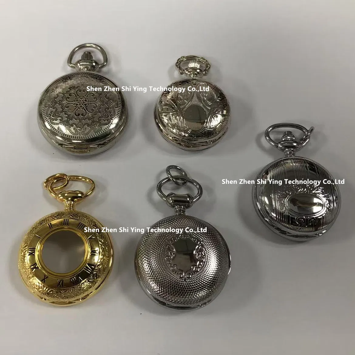 Small Size Ladies Vintage Brass Quartz Necklace Pocket Watch with Chain